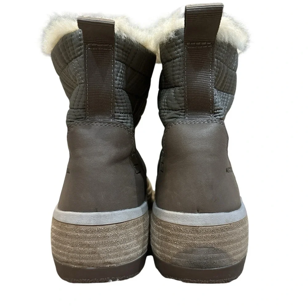 Merrell Womens 9 Haven Bluff Polar Waterproof Winter Boots Taupe Brown Faux Fur‎